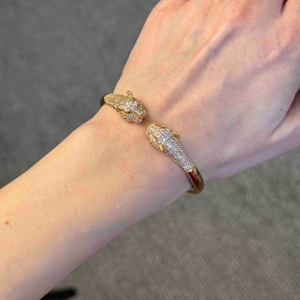 Elegant Gold and Silver Snake Bracelet